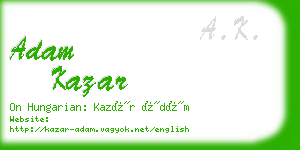 adam kazar business card